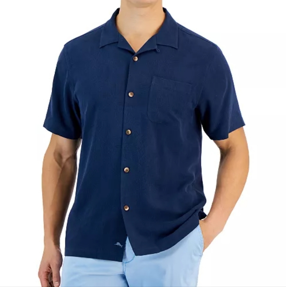Tommy Bahama Men's Al Fresco Tropics Silk Jacquard Short-Sleeve Shirt - Small